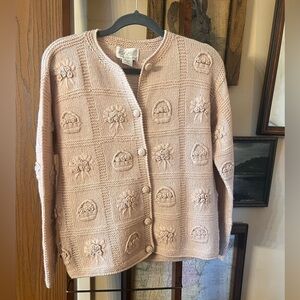 Vintage Pink Lord & Taylor Country Store Woman’s Size Small Cable Knit Cardigan